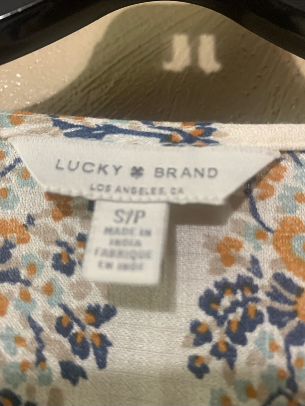 Lucky Brand White Floral Stripe Short-Sleeve Blouse - Picture 4 of 4